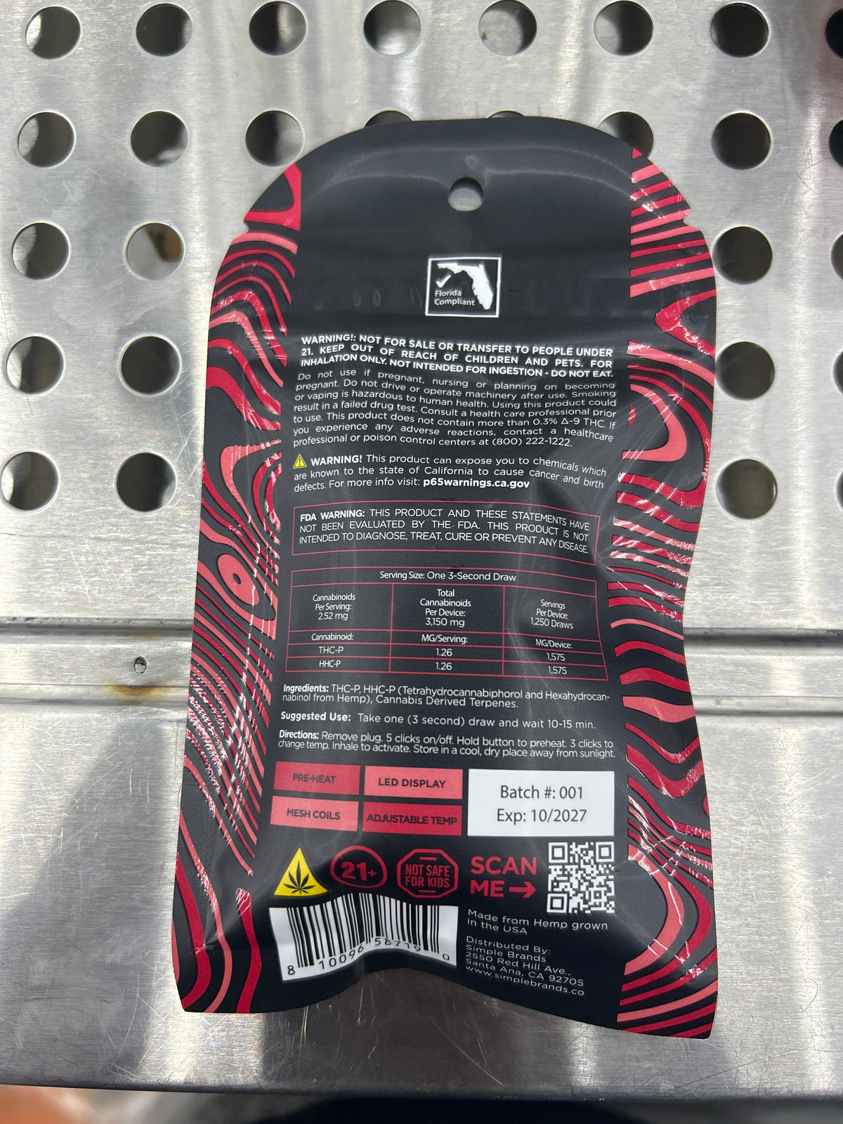 Thunder Dome Thc-p hhc-p blend 3.5g disposable jet fuel sativa