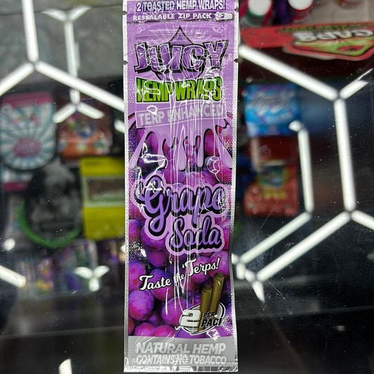 Juicy hemp wraps grape soda, terp enhanced