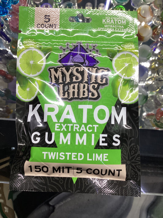 Mystic labs kratom extract gummies twisted lime 150 MIT 5 count