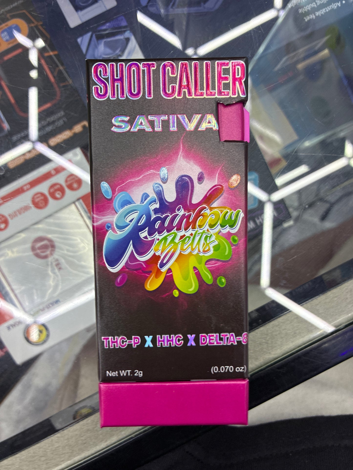 Shotcaller thcp x hhc x delta8 2g disposable sativa rainbow belts