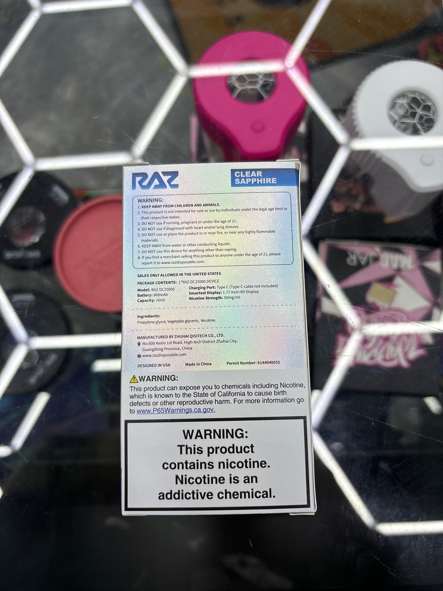 Raz dc25000 25k puffs clear sapphire