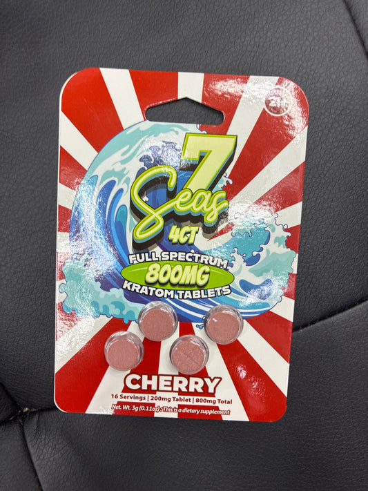 7 seas 4ct full spectrum 800mg kratom tablets cherry