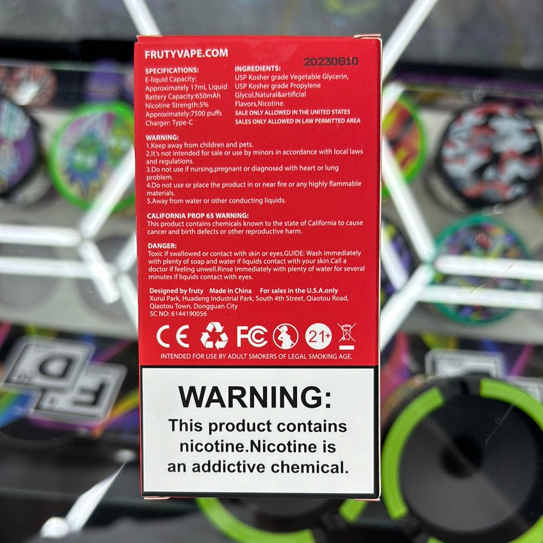 Fruity bar, 7500 strawberry, watermelon