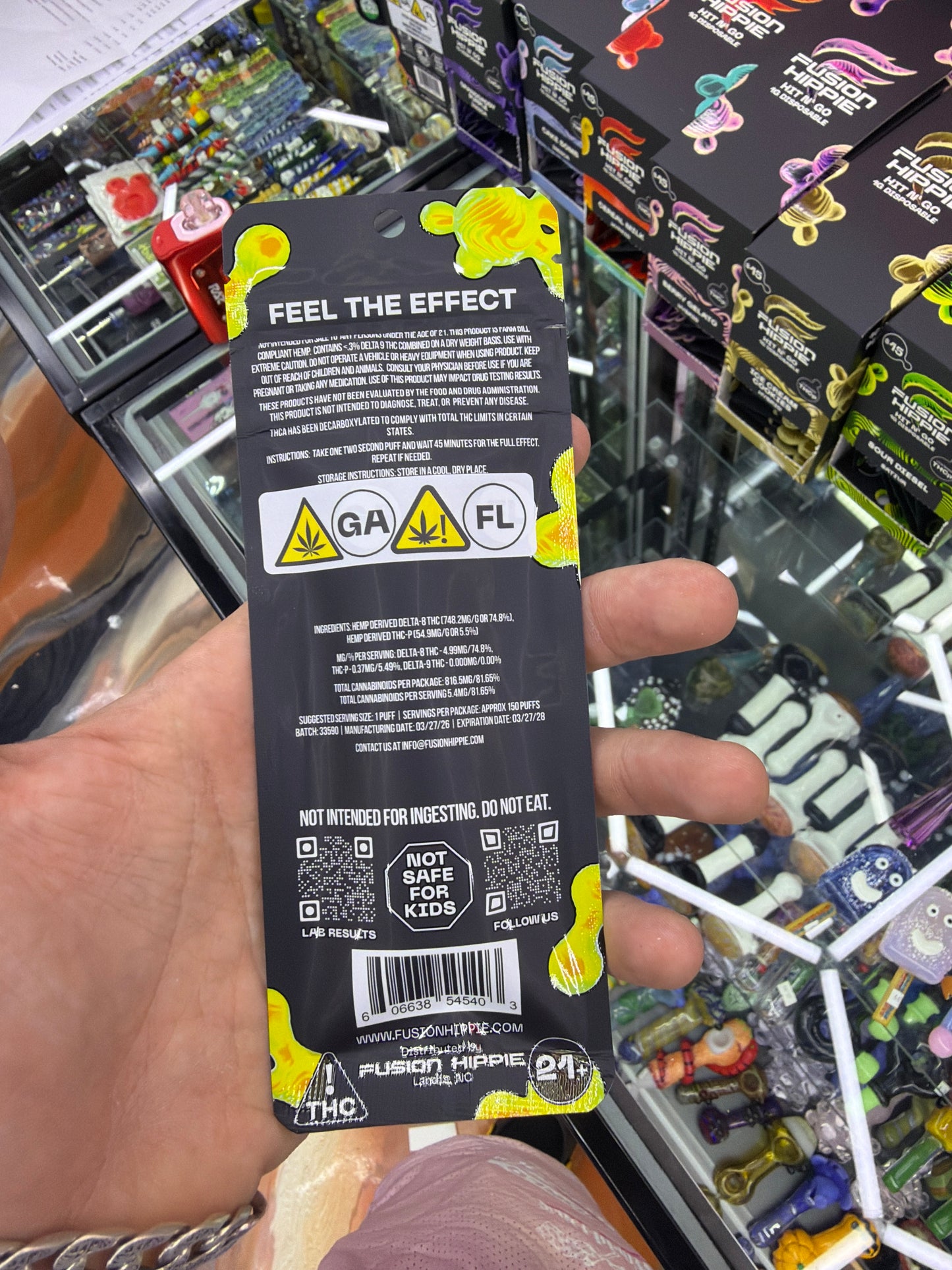 Fusion Hippie Hit N’ Go Live Rosin Thcp 1g Disposable Sativa Ghost Train Haze