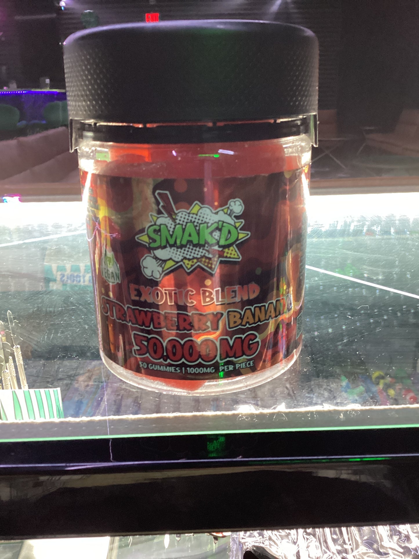 Smack’d gummies exotic blend strawberry banana 50,000mg 50ct