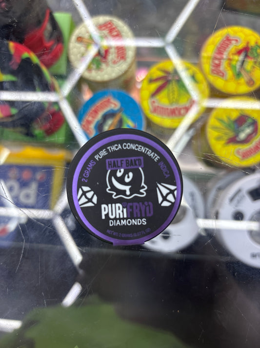 Half baked purified, diamonds purple Urkel Indica