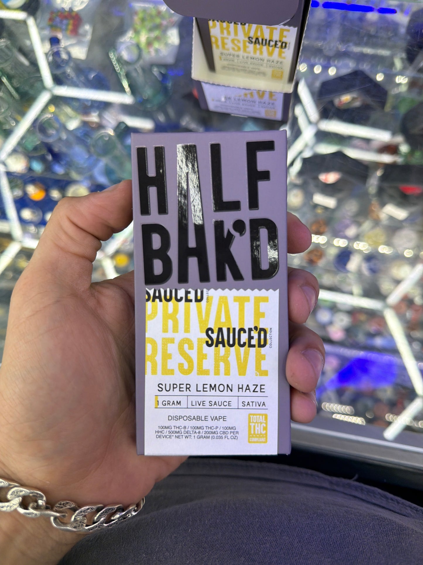 Half Bak’D Private reserve sauced thcp disposa vape 1g super lemon haze sativa