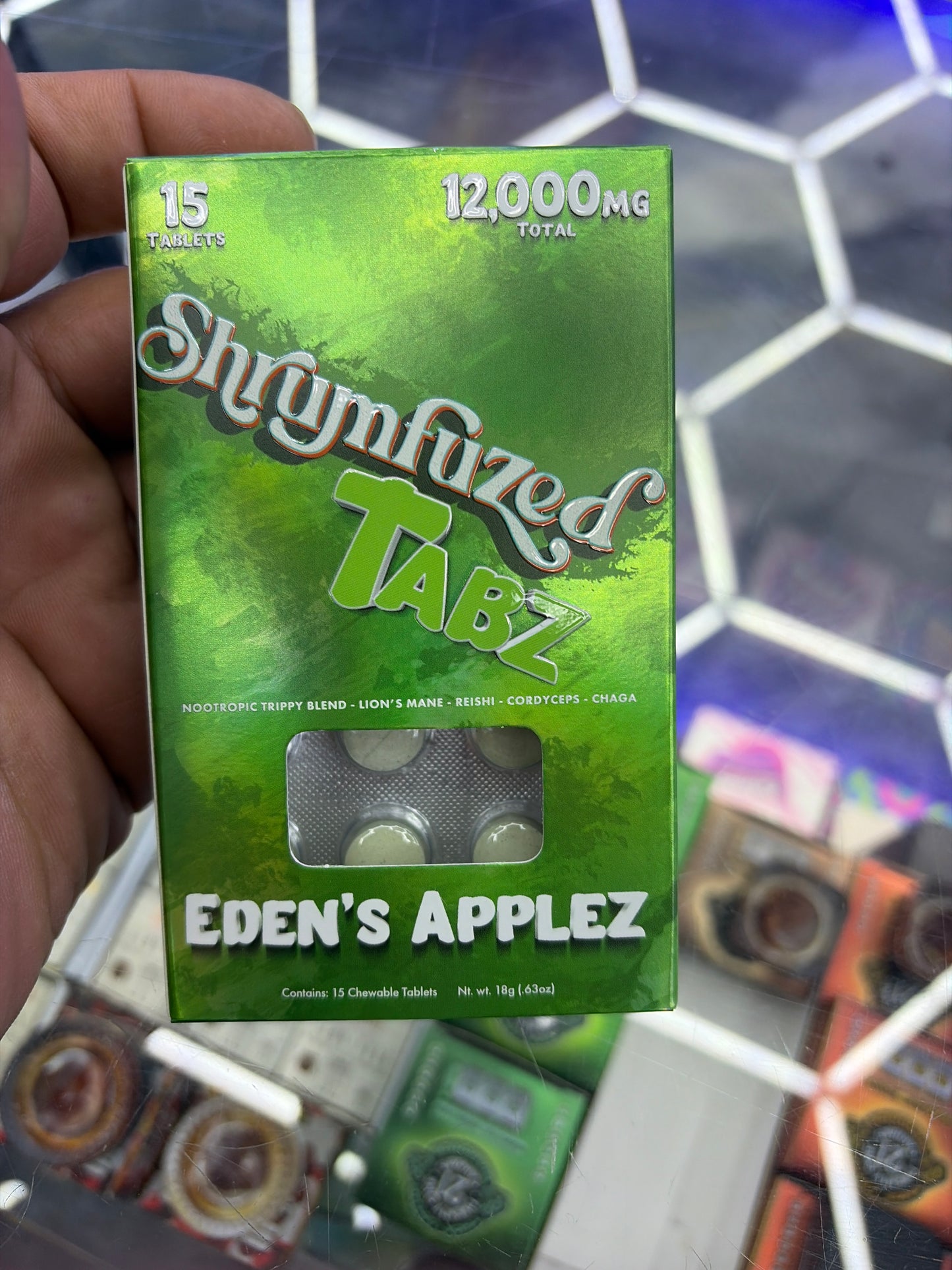 ￼Shrujmfuzed tabz 12.000mg 15 tablets Edens apples