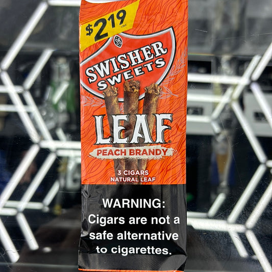 Swisher sweets leaf peach brandy 3 cigars natural leaf