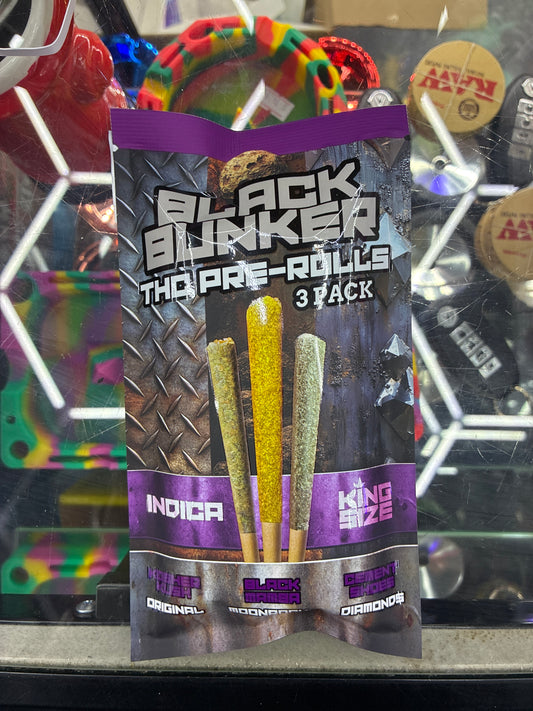Black bunker thc pre-rolls 3 pack indica king size
