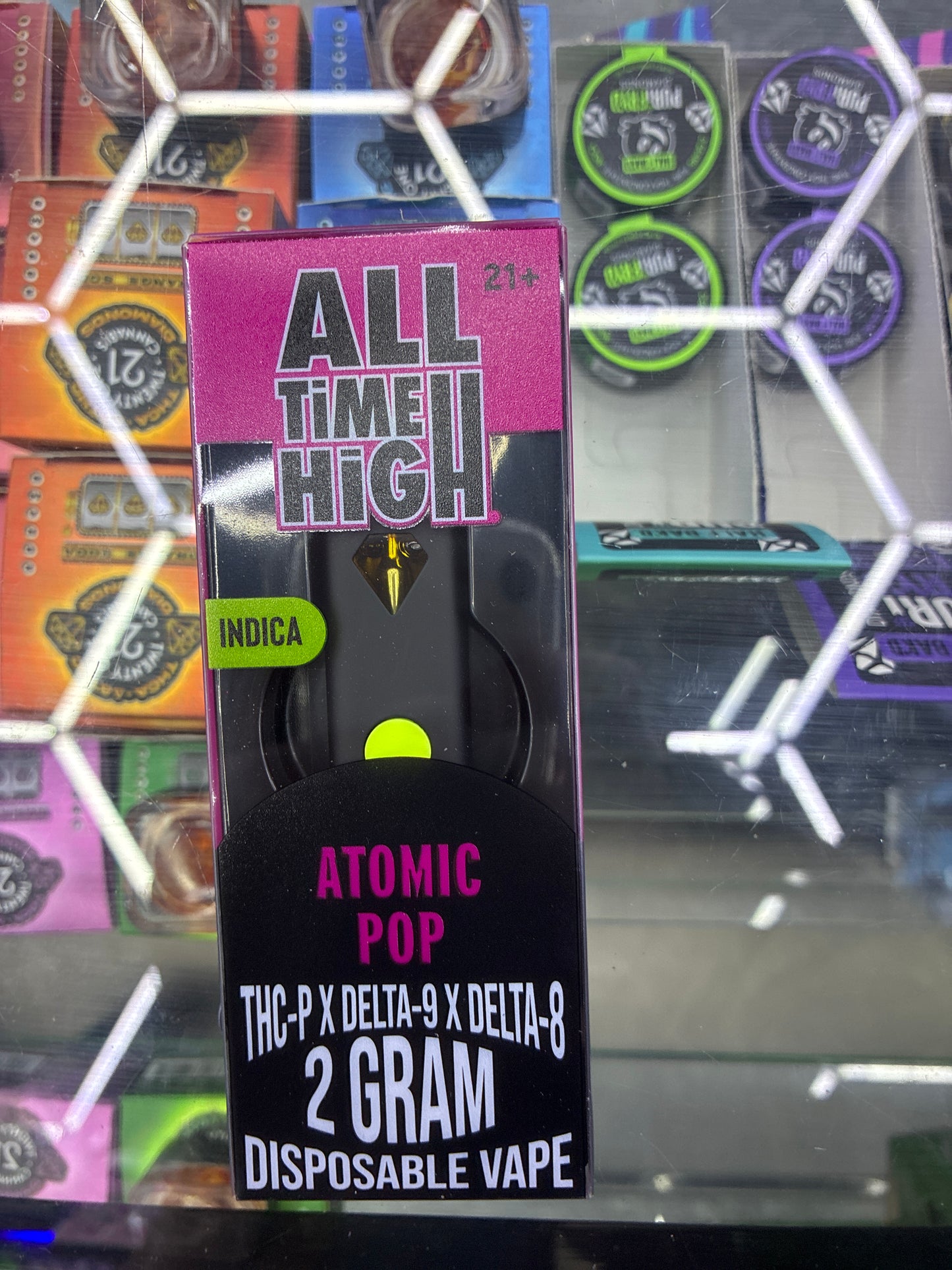 All time high thcp/d9/d8 disposable 2g sativa atomic pop