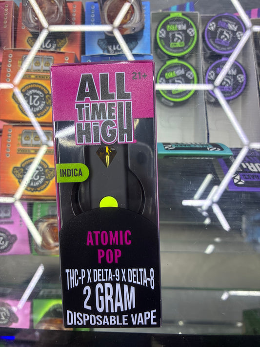 All time high thcp/d9/d8 disposable 2g sativa atomic pop