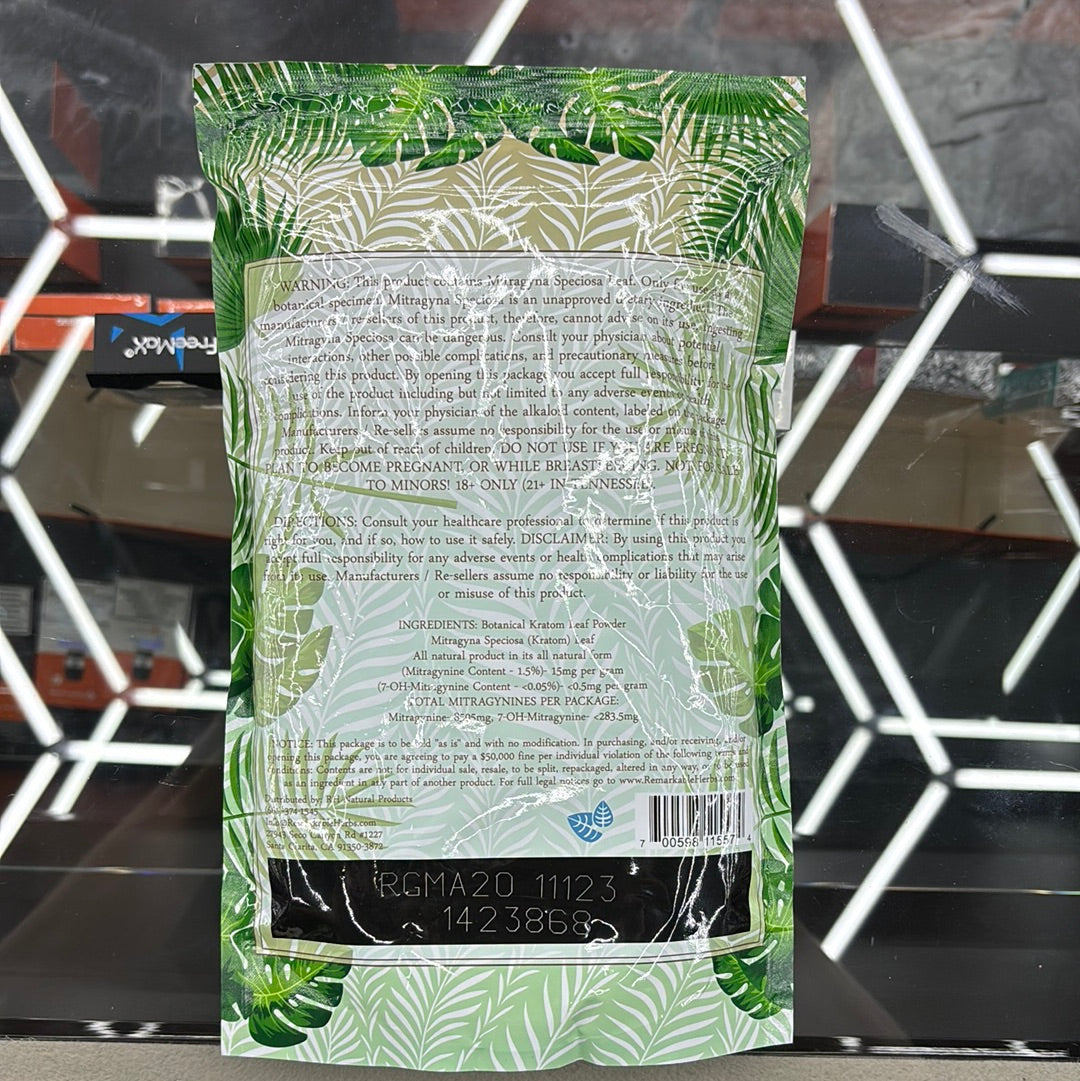 Remarkable herbs, Malaysian Kratom , green vein mitragyna speciosa 20oz powder