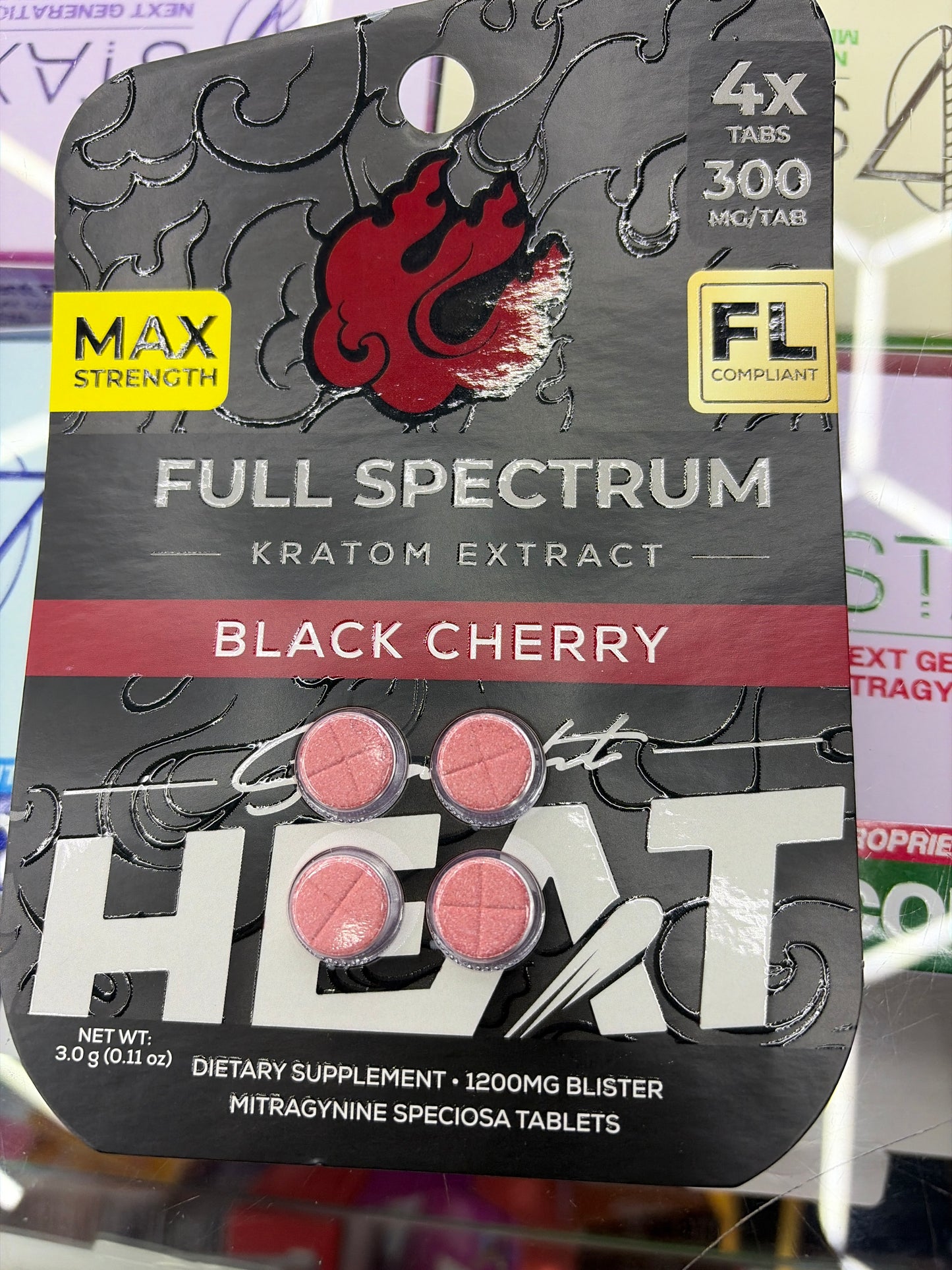 Heat full spectrum black cherry Kratom extract 1200 mg