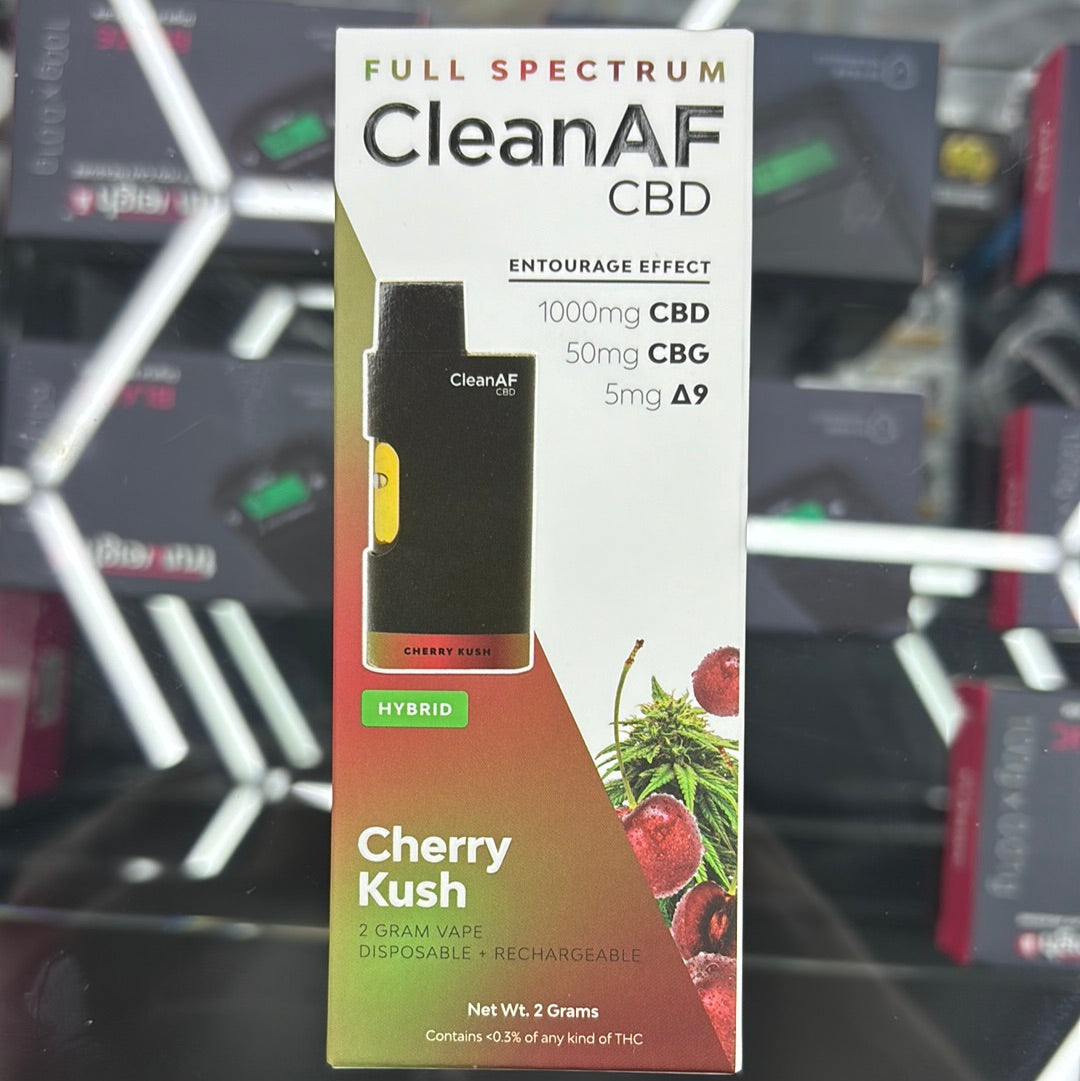 Clean AF, CBD, full spectrum, cherry Kush hybrid 2G