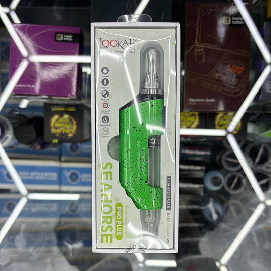 Lookah seahorse pro plus green & black splattered dots