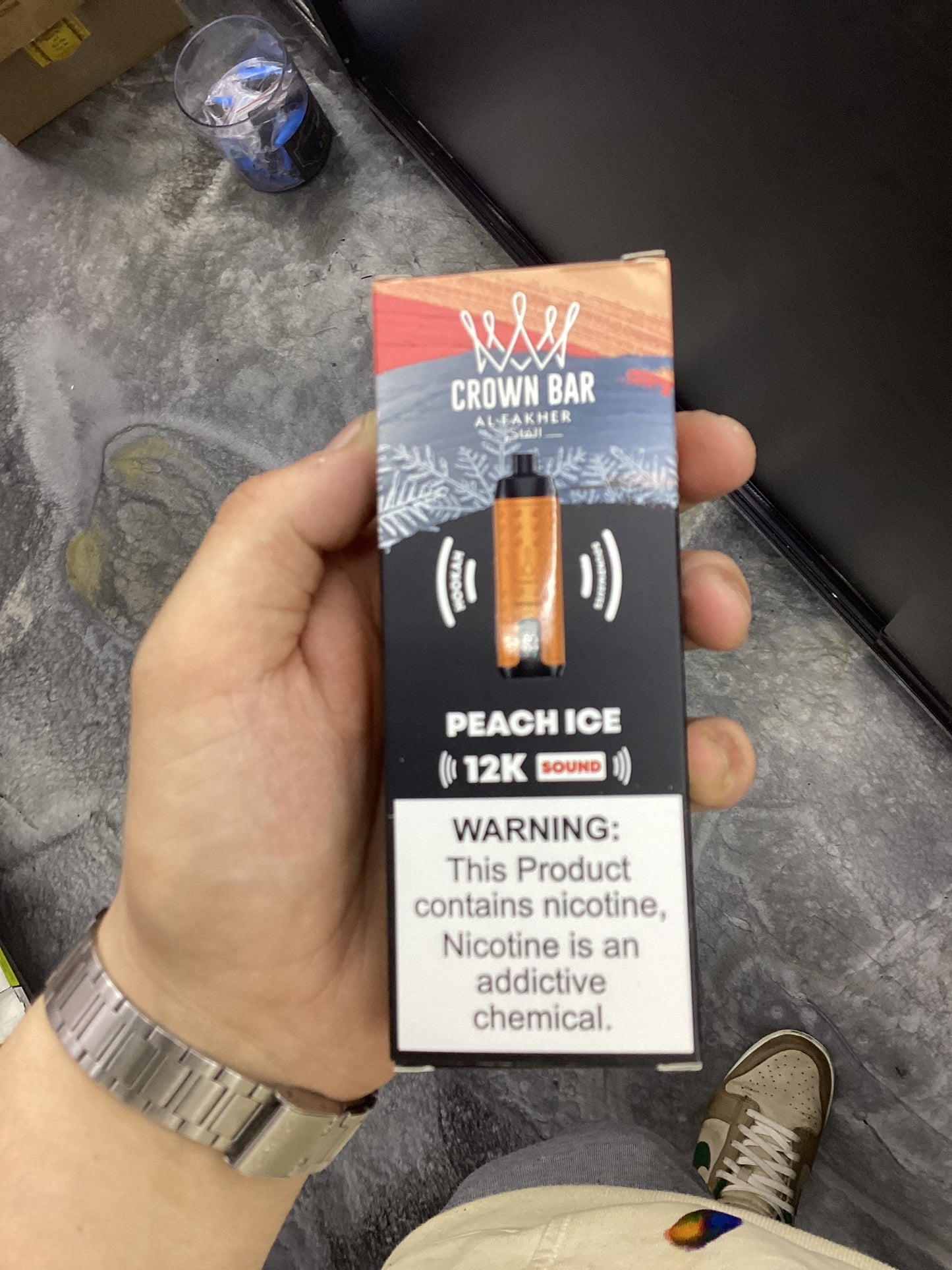 Al fakher crown bar peach ice  sound edition 12kpuffs