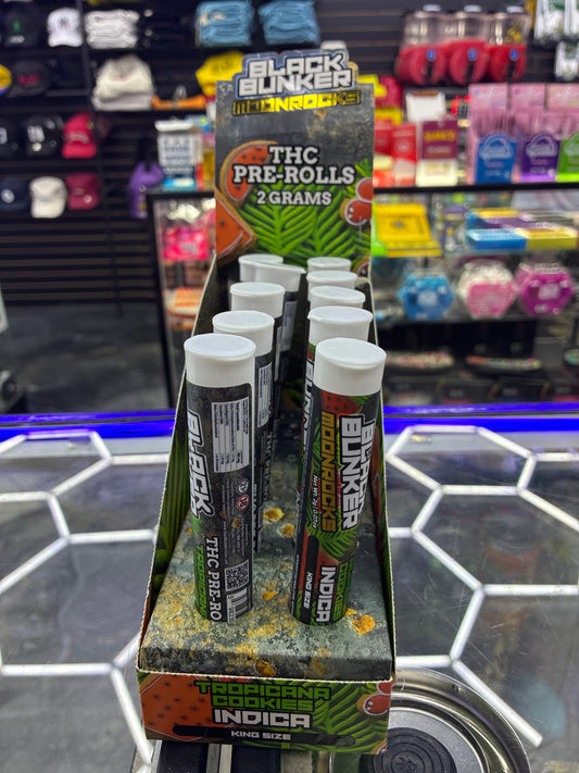 Black bunker moon rocks thca pre-rolls 2g Tropicana cookies indica
