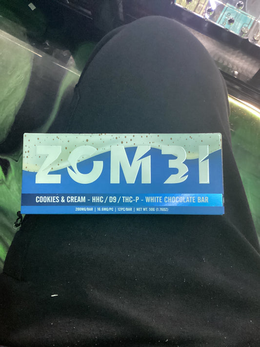 Zombi cookies and cream white chocolate bar 200 mg