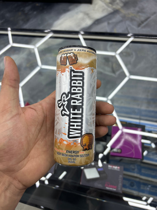 White rabbit root beer, Kratom seltzer