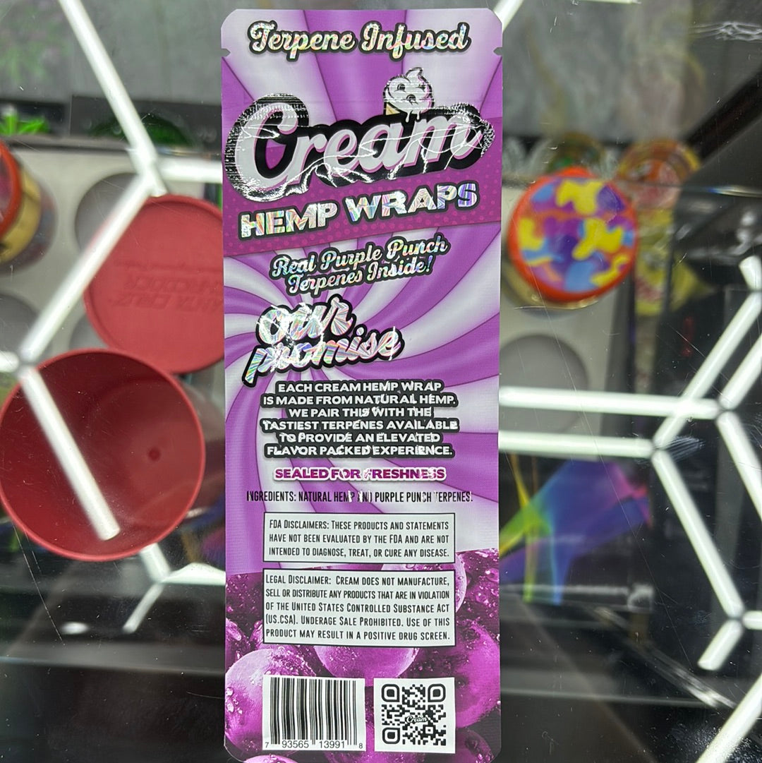 Cream premium hemp wraps grape punch ￼