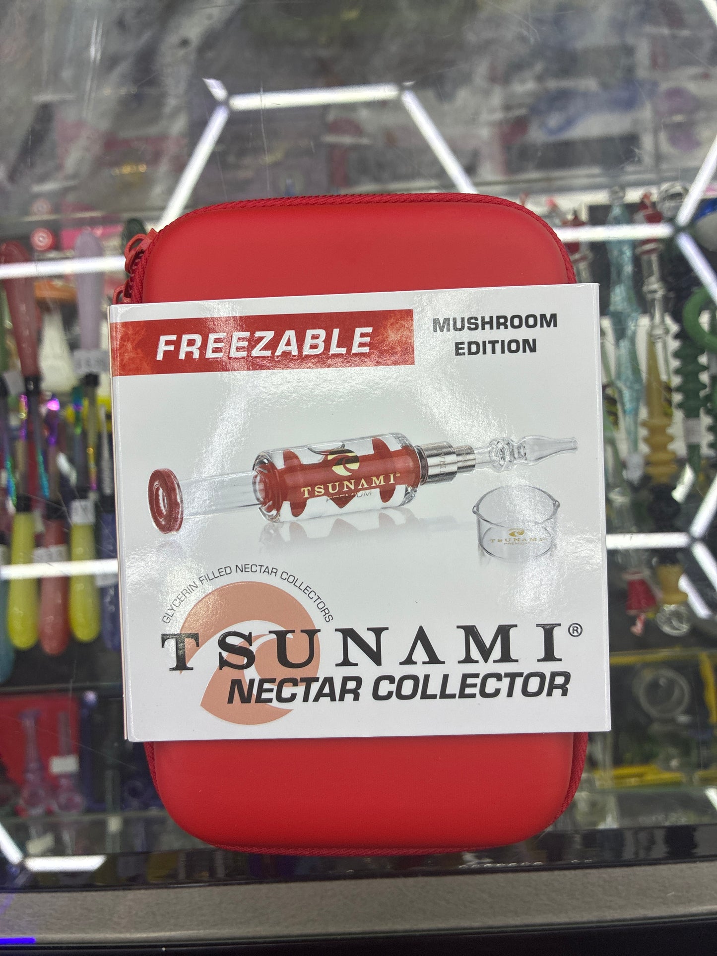Tsunami freezeable nectar collector mushroom edition red