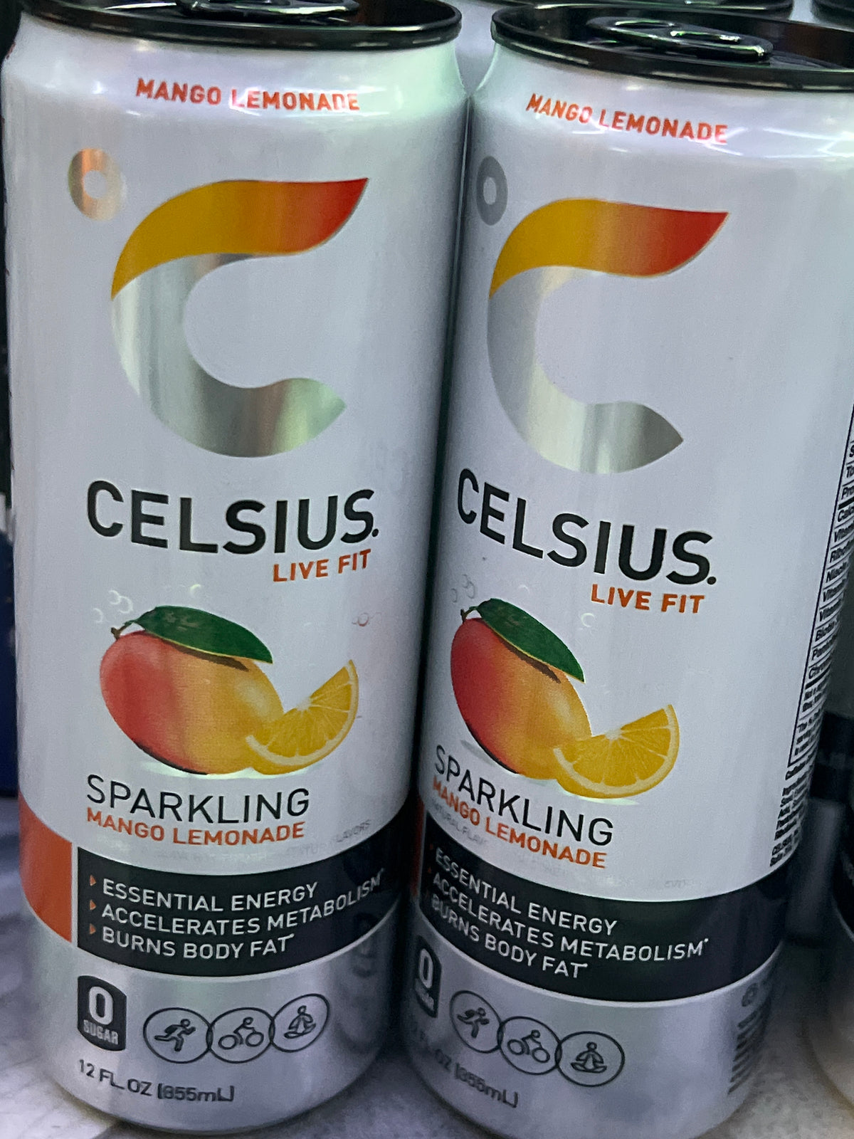 Celsius sparkling mango lemonade 12oz