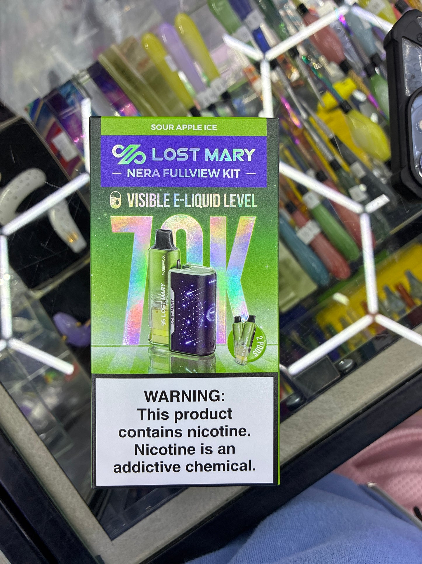Lost Mary nera fullview kit 70k hits sour apple ice