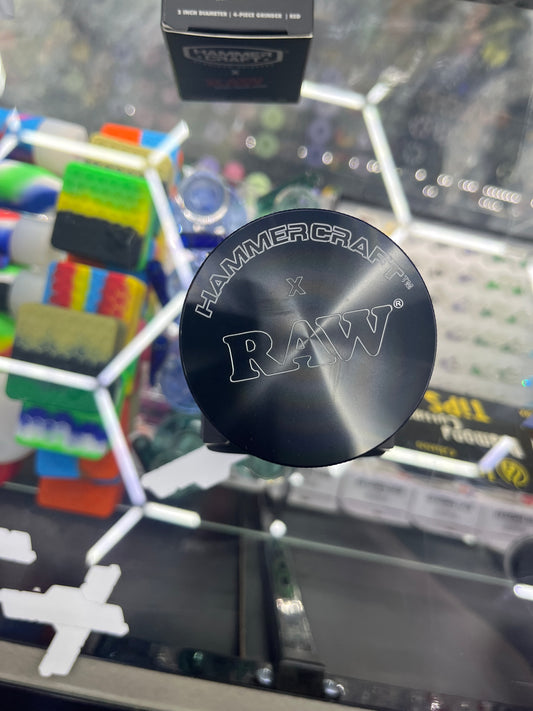 Raw X hammer craft, 2 .5 inch diameter, 4 piece grinder black