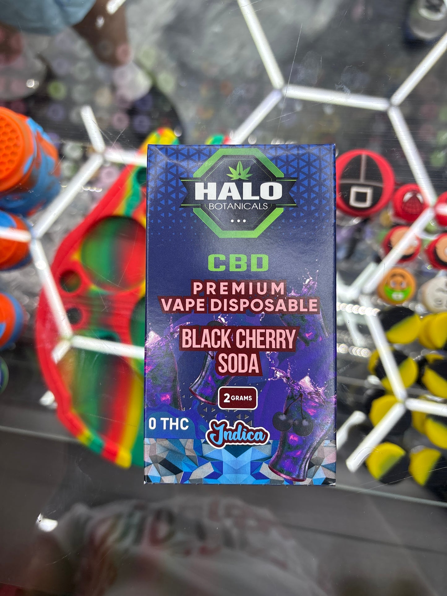 Halo botanicals CBD premium vape disposable black cherry soda Indica 2g