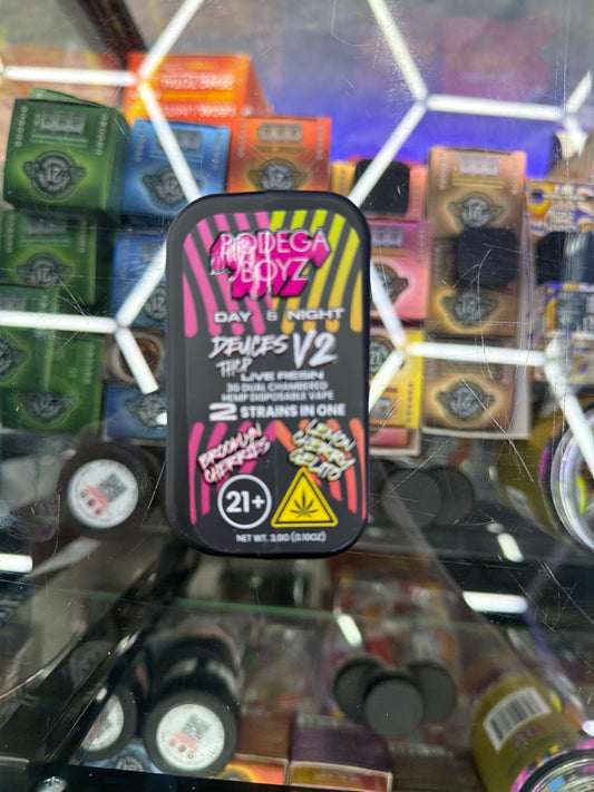 Bodega Boy Thcp 3g disposable vape Dueces V2 Day&Night  Brooklyn cherries/ lemon cherry gelato
