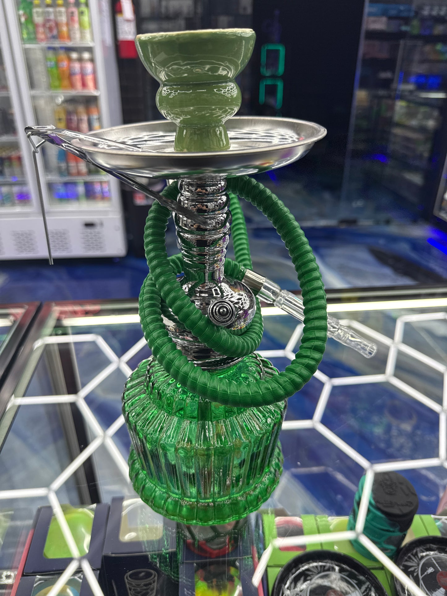 Hookah H1 small with metal cage green