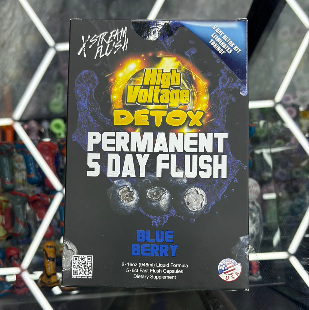 High voltage detox, permanent five day flush, blueberry, extreme flush