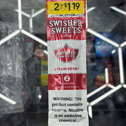 Swisher sweets classic strawberry , 2 cigarillos