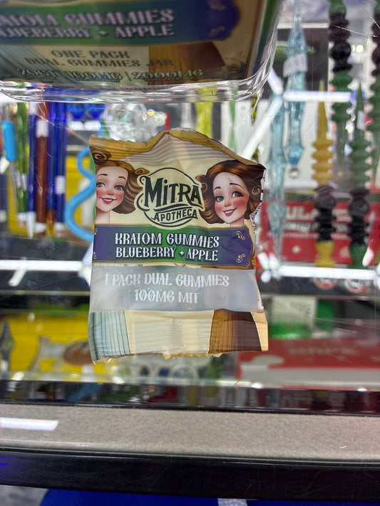 Mitra apotheca Kratom blueberry +apple gummies 100mg mit