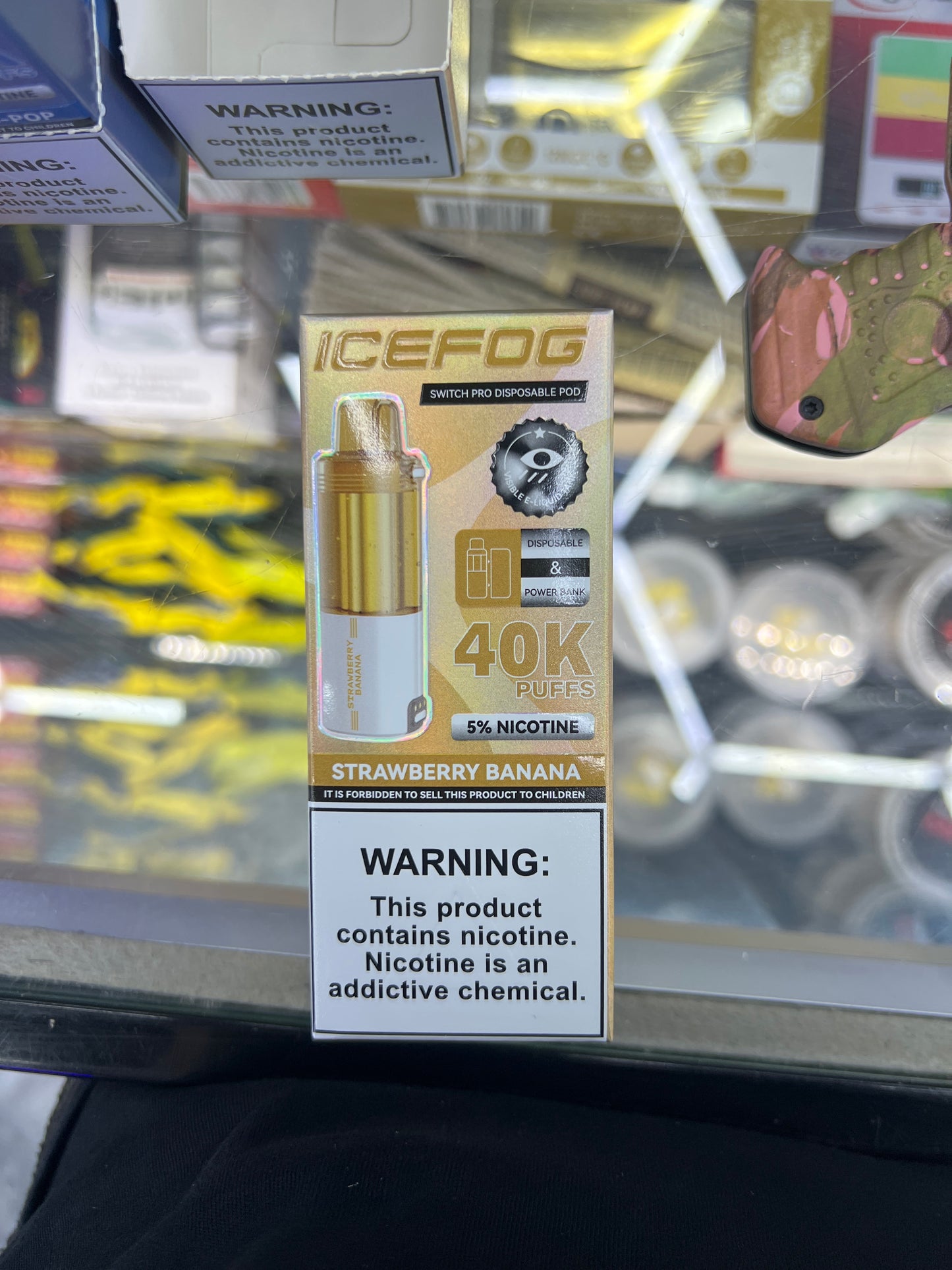 IceFogger switch pro disposable pod 40k puffs strawberry banana