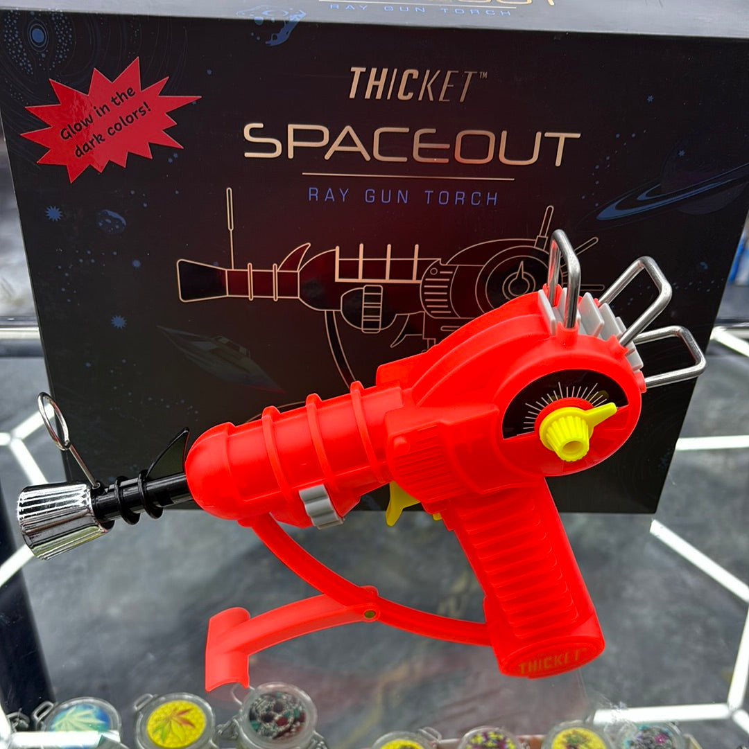 Thicket space out, Rey gun, torch glow in the dark colors orange red