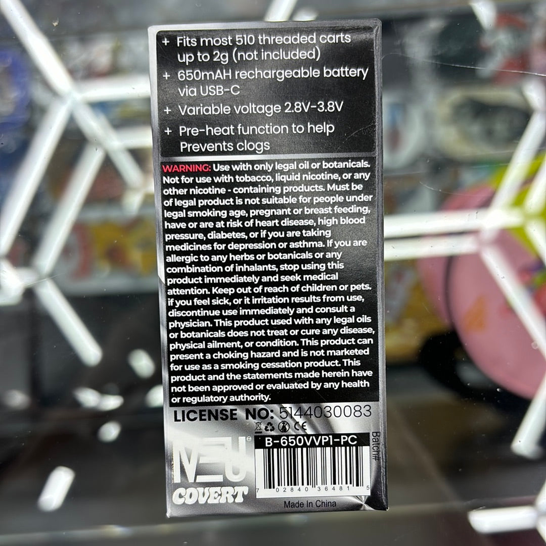 Neu covert push black cartridge battery