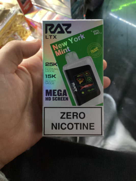 Raz LXT zero nicotine New York mint