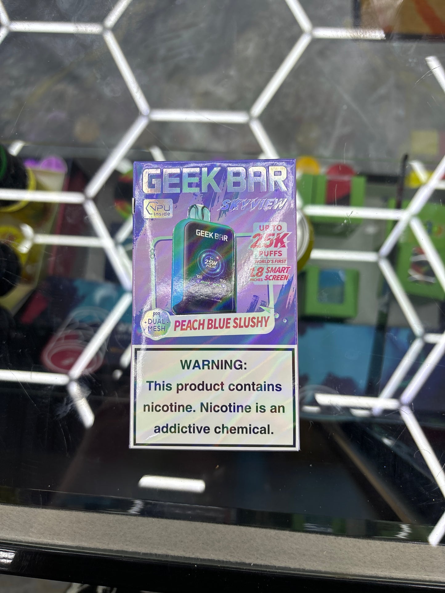 Geek bar skyview peach blue slushy