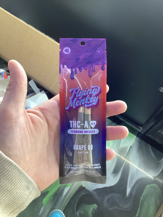 Flying monkey pre rolls thc a grape og sativa