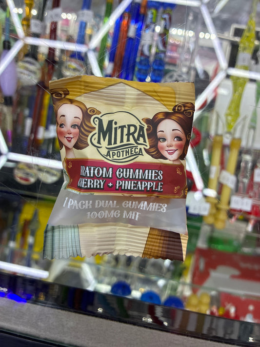 Mitra apotheca Kratom cherry +pineapple gummies 100mg mit