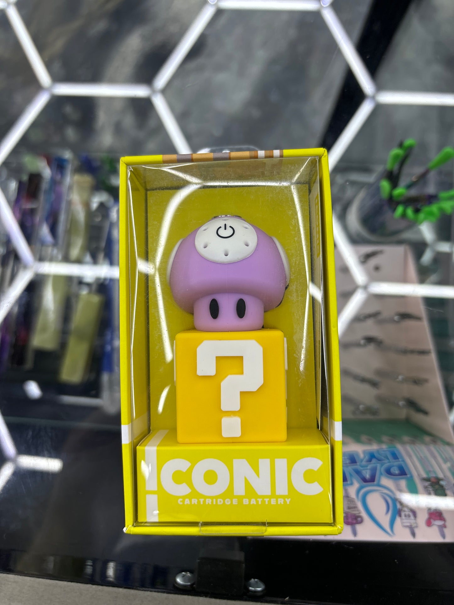 Iconic cartridge battery mushroom purple