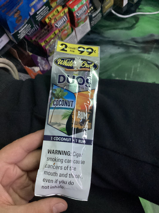 White owl duos coconut, rum, cigarillo