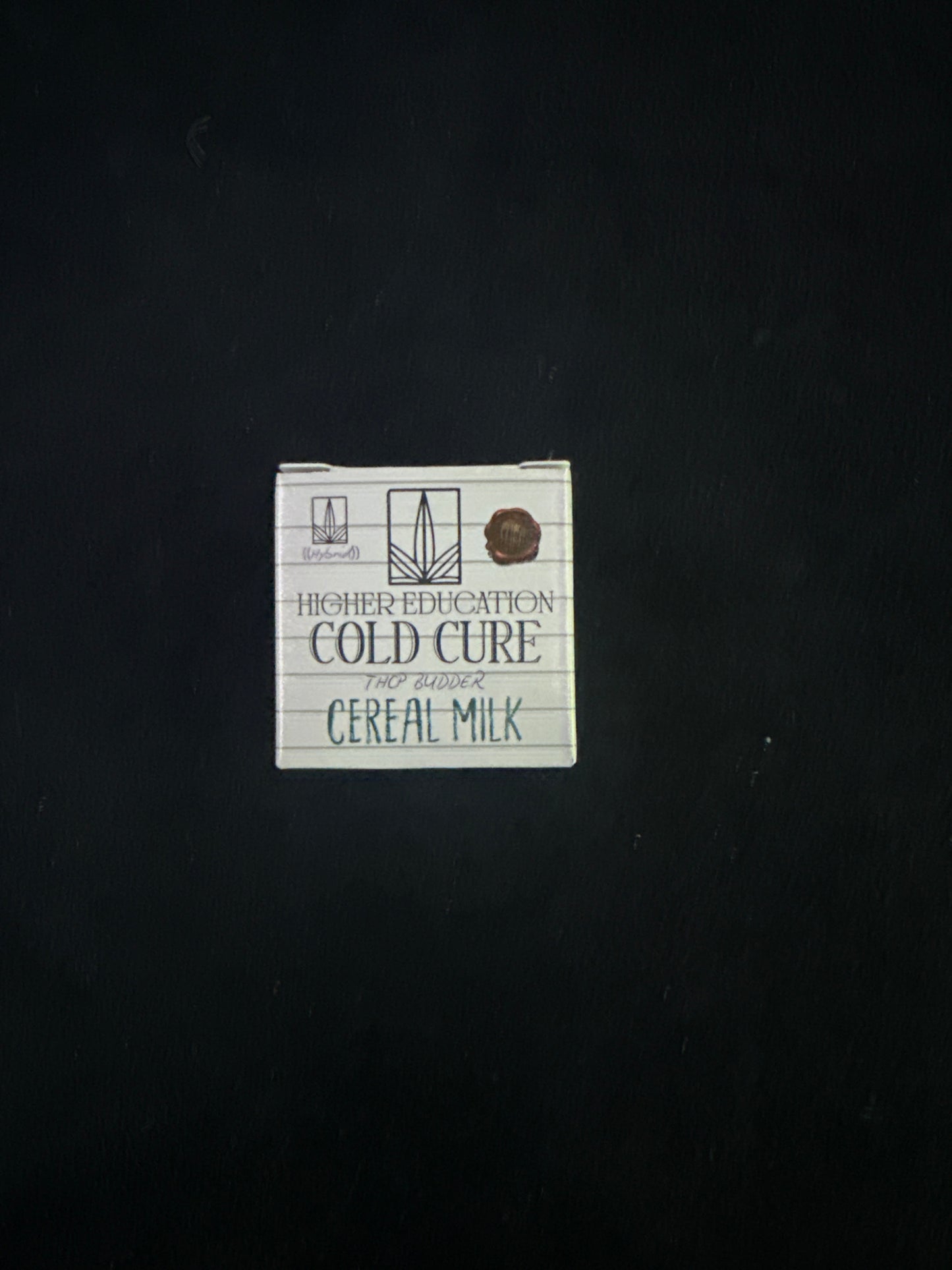 Higher education, Cold Cure, THCP Budder, wax Cereal Milk, Hybrid , 2 g
