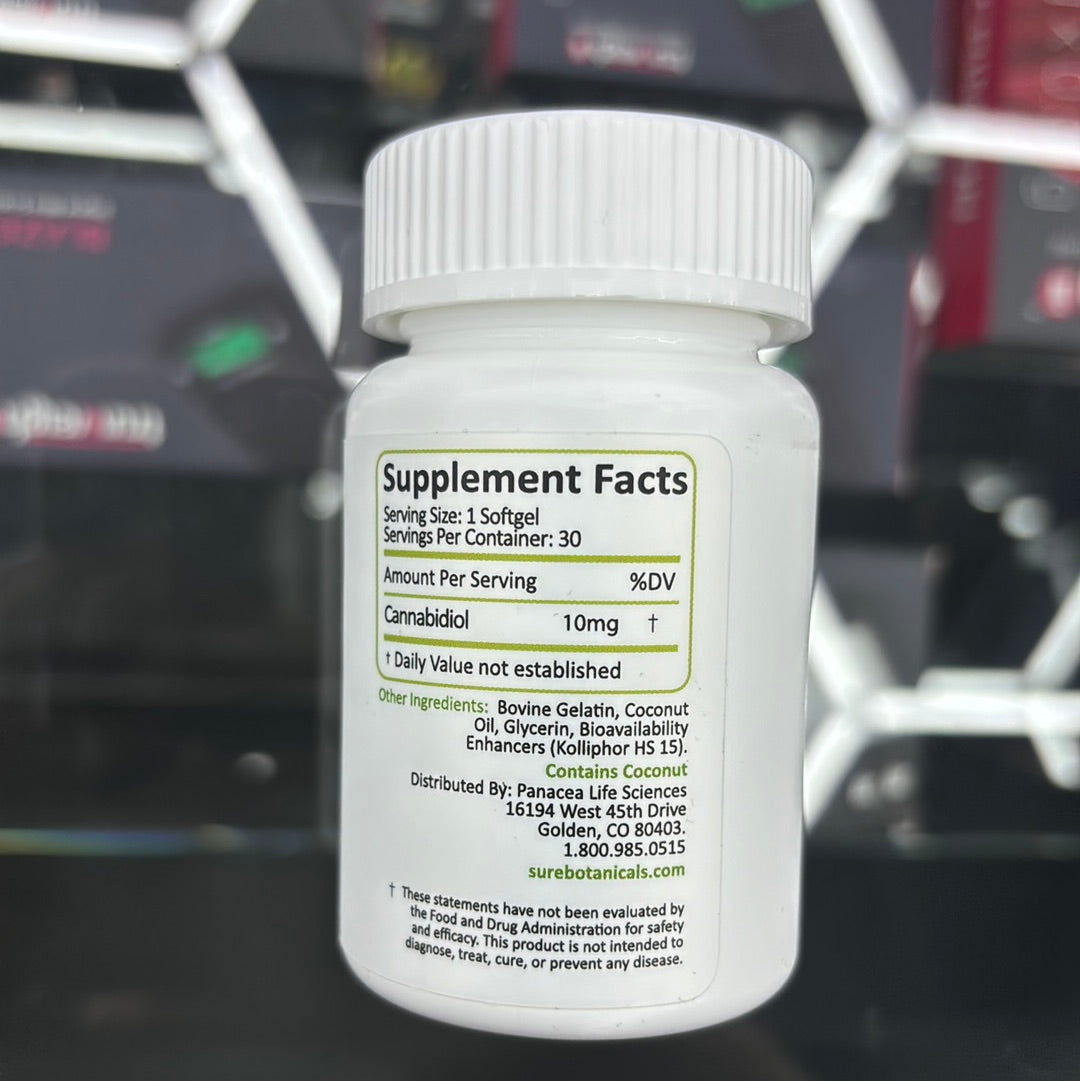 Sure botonicals daily 10 soft gels, 300 MG,CBD oil broad spectrum 30 count