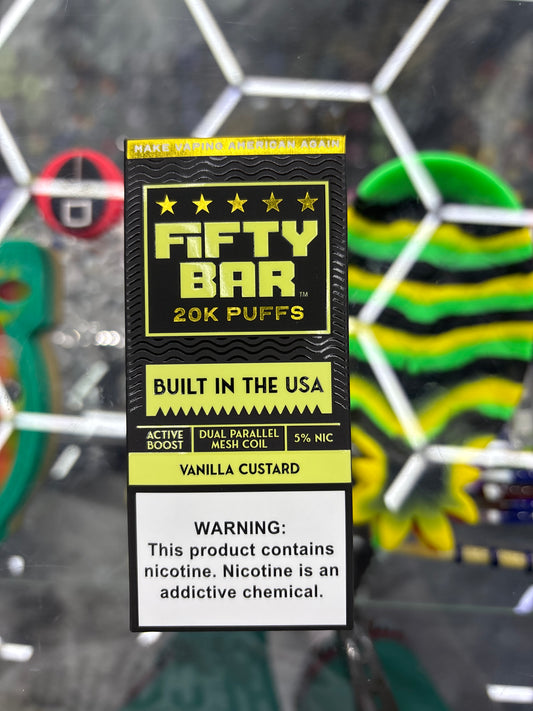 Fifty bar 20K puff vanilla custard