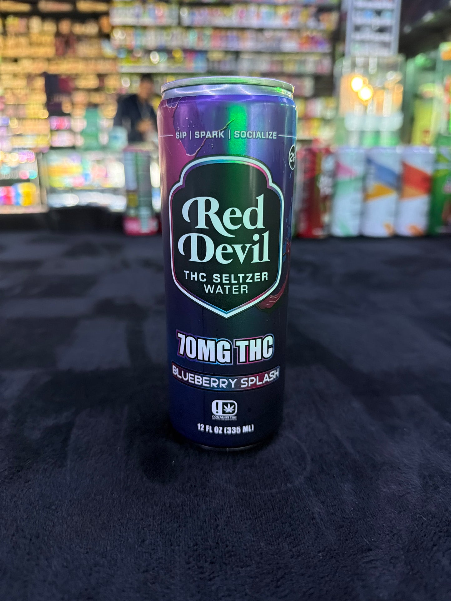 Red Devil Thc Seltzer water 70mg thca blueberry splash
