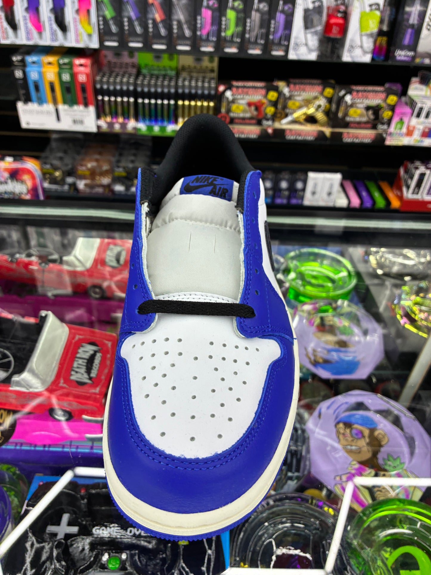 Air Jordan 1 retro low og white/ royal blue size 10