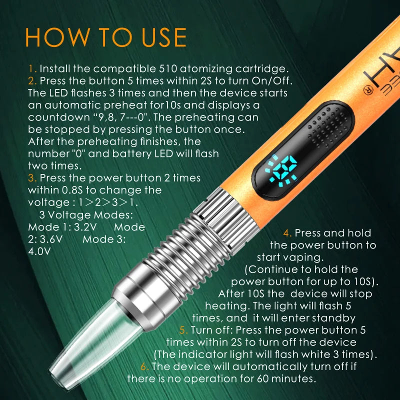 Lookah Firebee 510 Vape Pen Kit orange